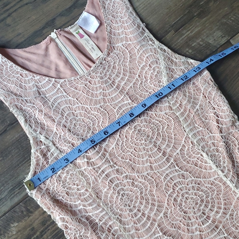 Alice Moon Sleeveless Zip Back Lace Overlay Dress - Picture 7 of 8
